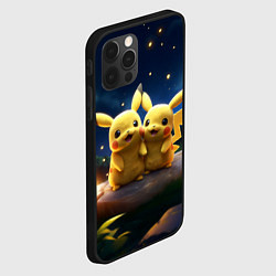 Чехол для iPhone 12 Pro Пикачу и огоньки в небе, цвет: 3D-черный — фото 2