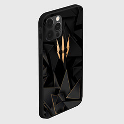 Чехол для iPhone 12 Pro The Witcher golden poly, цвет: 3D-черный — фото 2