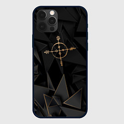 Чехол для iPhone 12 Pro Megadeth golden poly, цвет: 3D-черный