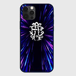 Чехол для iPhone 12 Pro Nickelback neon energy, цвет: 3D-черный