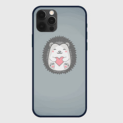 Чехол для iPhone 12 Pro Ёжик с сердечком, цвет: 3D-черный