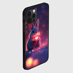Чехол для iPhone 12 Pro Зайчик держит сердечко, цвет: 3D-черный — фото 2