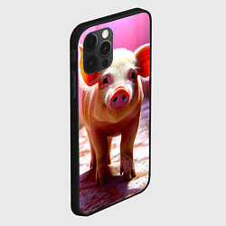 Чехол для iPhone 12 Pro Поросенок в розовом, цвет: 3D-черный — фото 2