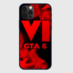 Чехол для iPhone 12 Pro GTA 6 - red gradient, цвет: 3D-черный