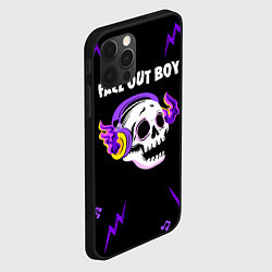 Чехол для iPhone 12 Pro Fall Out Boy неоновый череп, цвет: 3D-черный — фото 2