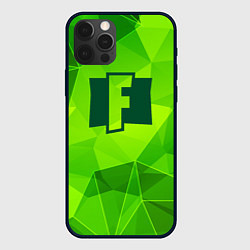 Чехол для iPhone 12 Pro Fortnite green poly, цвет: 3D-черный