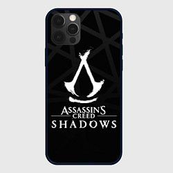 Чехол для iPhone 12 Pro Assassins creed shadows - монохромный, цвет: 3D-черный