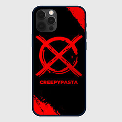 Чехол для iPhone 12 Pro CreepyPasta - red gradient, цвет: 3D-черный