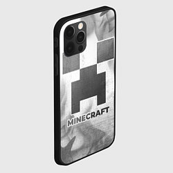 Чехол для iPhone 12 Pro Minecraft - white gradient, цвет: 3D-черный — фото 2