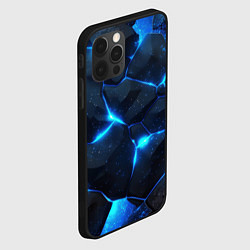 Чехол для iPhone 12 Pro Неоновый синий свет из плит, цвет: 3D-черный — фото 2