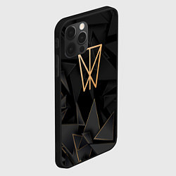 Чехол для iPhone 12 Pro Within Temptation golden poly, цвет: 3D-черный — фото 2