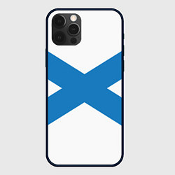 Чехол для iPhone 12 Pro Военно-морской флот: Андреевский флаг, цвет: 3D-черный