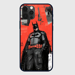 Чехол для iPhone 12 Pro Бэтмен граффити на стене, цвет: 3D-черный