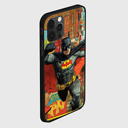 Чехол для iPhone 12 Pro Бэтмен на фоне города, цвет: 3D-черный — фото 2