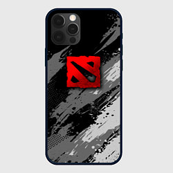 Чехол для iPhone 12 Pro Dota 2 - монохромный серый, цвет: 3D-черный