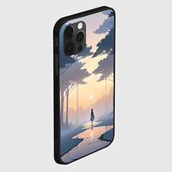 Чехол для iPhone 12 Pro В лесу на закате, цвет: 3D-черный — фото 2