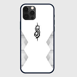 Чехол для iPhone 12 Pro Slipknot white poly, цвет: 3D-черный