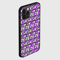 Чехол для iPhone 12 Pro Киберпанк шестиугольники фиолетовые, цвет: 3D-черный — фото 2
