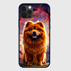 Чехол для iPhone 12 Pro Чау-чау в космосе, цвет: 3D-черный