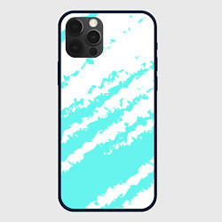 Чехол для iPhone 12 Pro The color is light blue and white, цвет: 3D-черный
