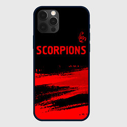Чехол для iPhone 12 Pro Scorpions - red gradient посередине, цвет: 3D-черный