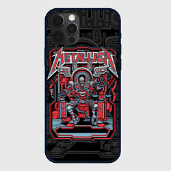 Чехол для iPhone 12 Pro Metallica - skeleton robot, цвет: 3D-черный