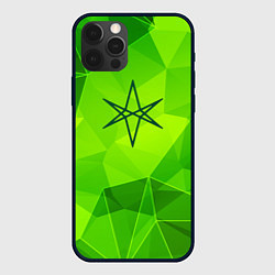 Чехол для iPhone 12 Pro Bring Me the Horizon green poly, цвет: 3D-черный