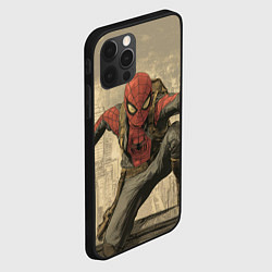 Чехол для iPhone 12 Pro Человек-паук готов спасать мир, цвет: 3D-черный — фото 2