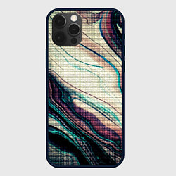 Чехол для iPhone 12 Pro Абстракция тёмные краски с текстурой, цвет: 3D-черный