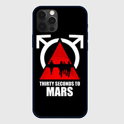 Чехол для iPhone 12 Pro 30 Seconds to Mars - poster, цвет: 3D-черный