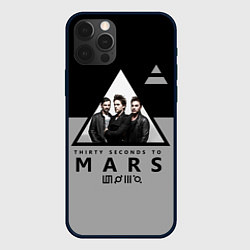 Чехол для iPhone 12 Pro 30 Seconds to Mars - poster, цвет: 3D-черный