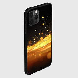 Чехол для iPhone 12 Pro Золотые блестки на черном фоне, цвет: 3D-черный — фото 2