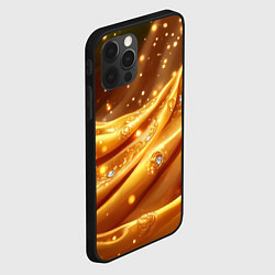 Чехол для iPhone 12 Pro Золотая ткань с блестками, цвет: 3D-черный — фото 2