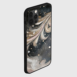 Чехол для iPhone 12 Pro Бежевый объемный узор, цвет: 3D-черный — фото 2