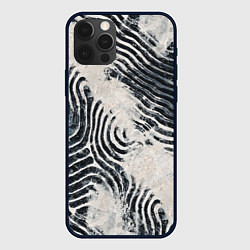 Чехол для iPhone 12 Pro Текстура гранж - абстрактные линии, цвет: 3D-черный