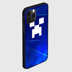 Чехол для iPhone 12 Pro Minecraft blue poly, цвет: 3D-черный — фото 2