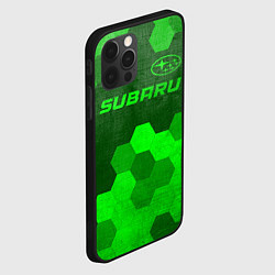 Чехол для iPhone 12 Pro Subaru - green gradient посередине, цвет: 3D-черный — фото 2