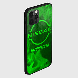 Чехол для iPhone 12 Pro Nissan - green gradient, цвет: 3D-черный — фото 2