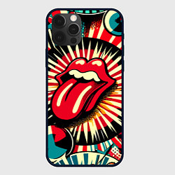 Чехол для iPhone 12 Pro Logo of the Rolling Stones - pop art, цвет: 3D-черный