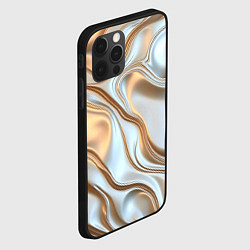 Чехол для iPhone 12 Pro Жидкое белое золото, цвет: 3D-черный — фото 2