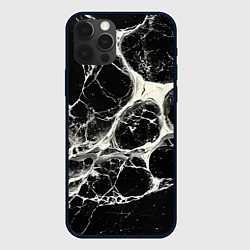 Чехол для iPhone 12 Pro Бело-черная потертая текстура, цвет: 3D-черный