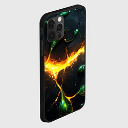 Чехол для iPhone 12 Pro Разлом текстуры с зеленой слизью, цвет: 3D-черный — фото 2