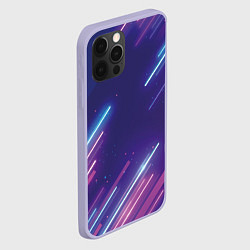 Чехол для iPhone 12 Pro Абстракция бело синие красные полосы, цвет: 3D-светло-сиреневый — фото 2