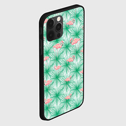 Чехол для iPhone 12 Pro Фламинго и тропики, цвет: 3D-черный — фото 2
