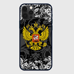 Чехол для iPhone 12 Pro Герб РФ, цвет: 3D-черный