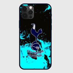 Чехол для iPhone 12 Pro ФК Тоттенхэм голубой огонь, цвет: 3D-черный