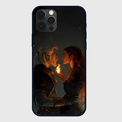 Чехол для iPhone 12 Pro Ведьмак и огненная Трисс, цвет: 3D-черный