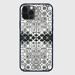 Чехол для iPhone 12 Pro Серая узорчатая метаморфоза, цвет: 3D-черный