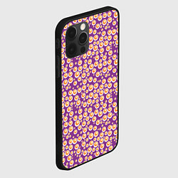 Чехол для iPhone 12 Pro Оранжевые пузыри на фиолетовом, цвет: 3D-черный — фото 2