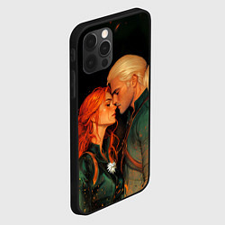 Чехол для iPhone 12 Pro Влюбленные Геральт и Трисс, цвет: 3D-черный — фото 2